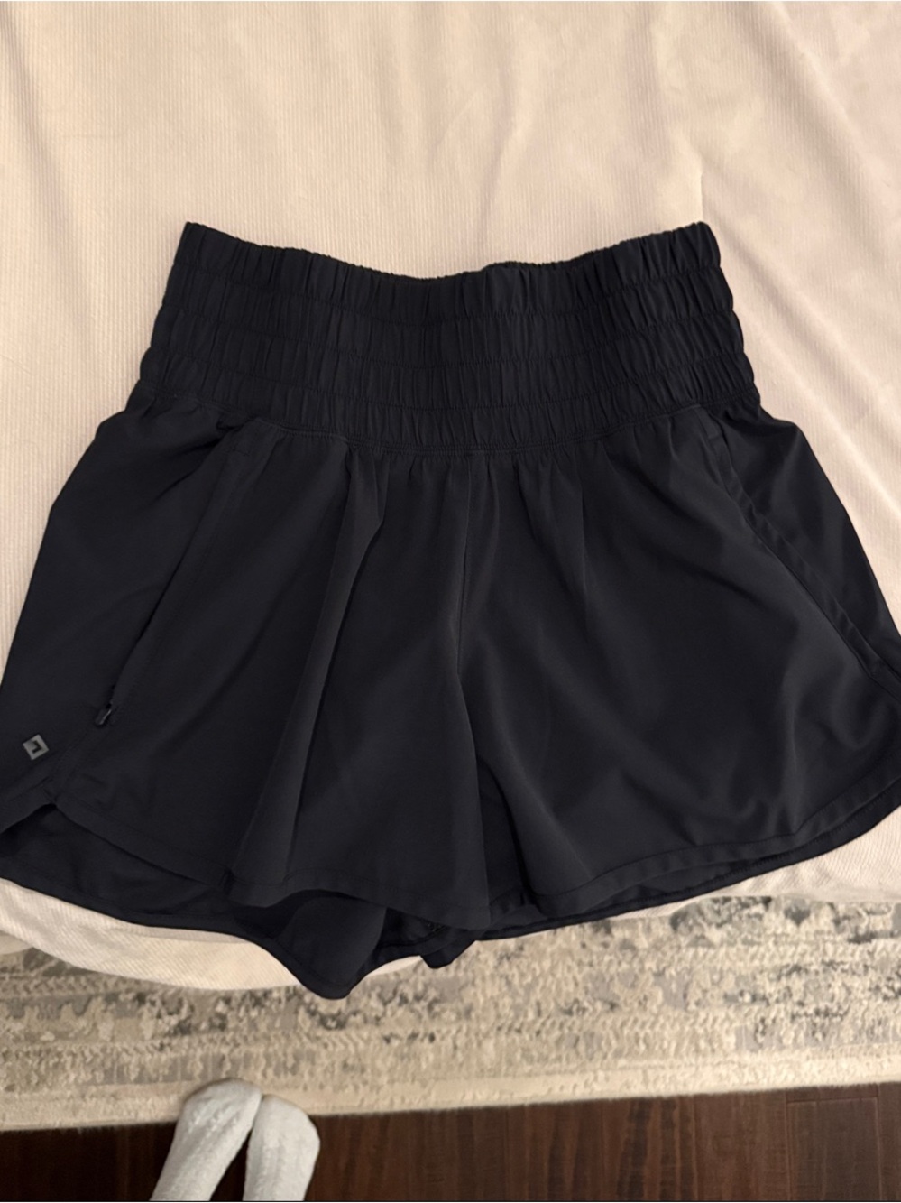 Abercrombie & Fitch Black Elastic-Waist Athletic Shorts